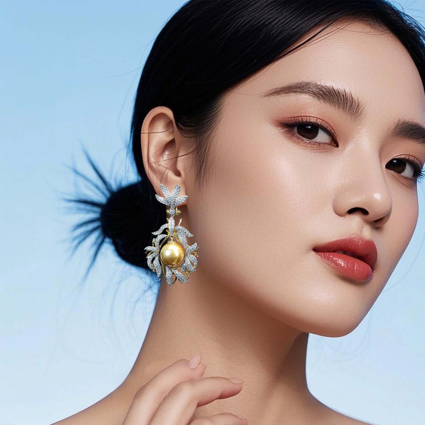 Golden Pearl Earrings sample