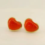 Aurora Heart Studs with Poured Glass