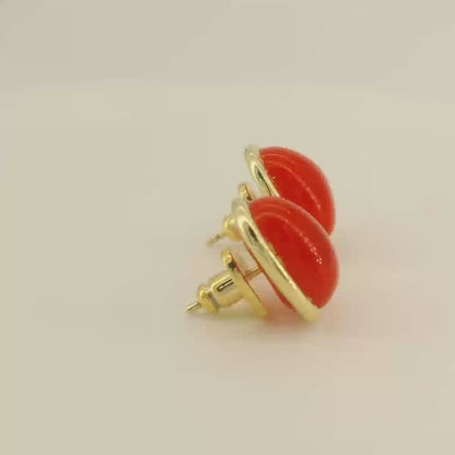 Aurora Heart Studs with Poured Glass
